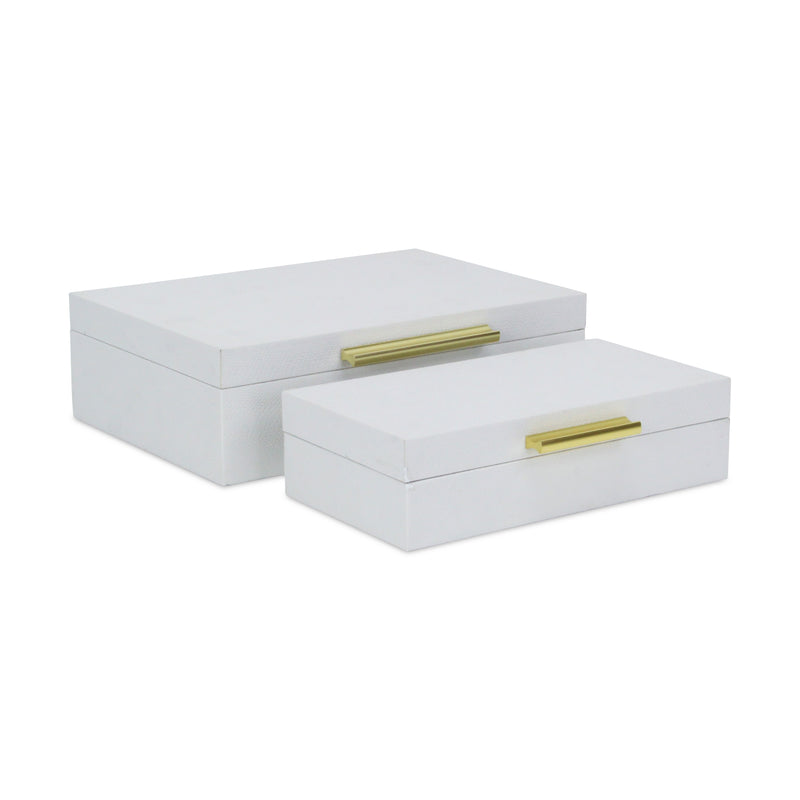 5824-2WTSNK - Lusan White Snakeskin Boxes