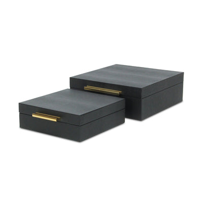 5825-2BKSN - Lusan Black Snakeskin Boxes