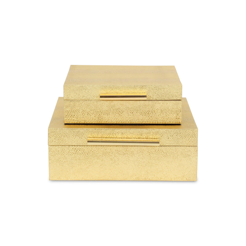 5825-2GDSN - Lusan Gold Snakeskin Boxes