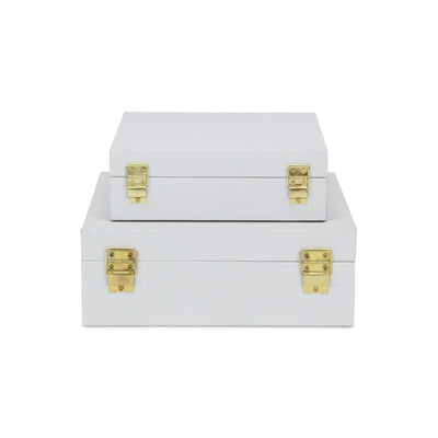 5825-2WTSNK - Lusan White Snakeskin Boxes