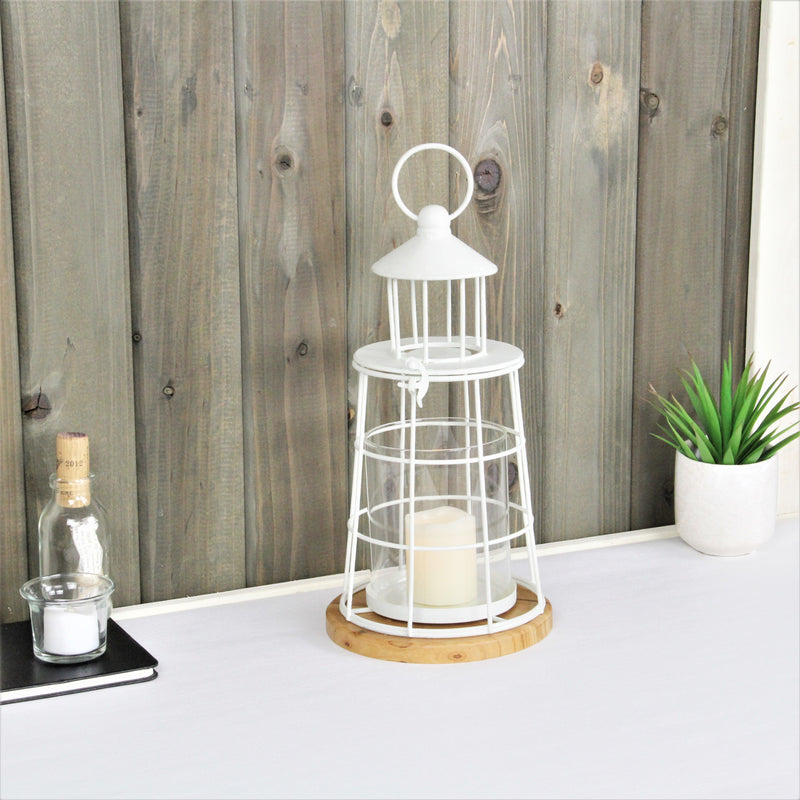 5895WT-S - Caler White Lighthouse Décor - Small