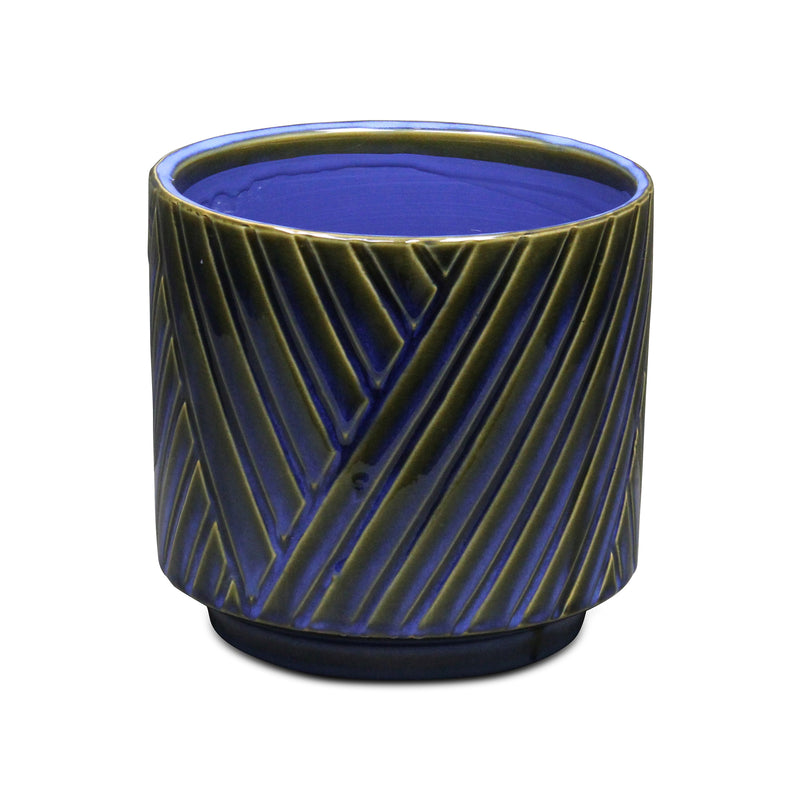 5919BGR - Parlora Diagonal Blue Pot