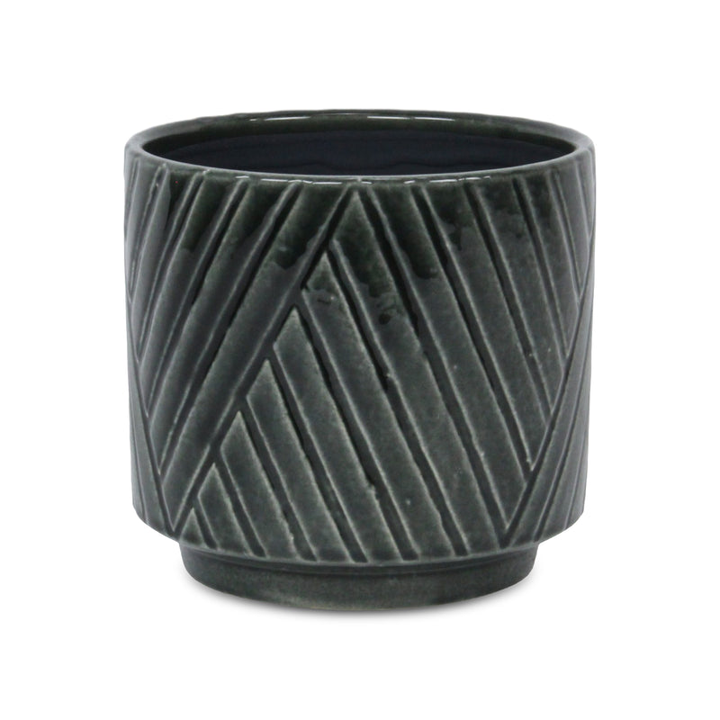 5919DG - Parlora Diagonal Dark Gray Pot