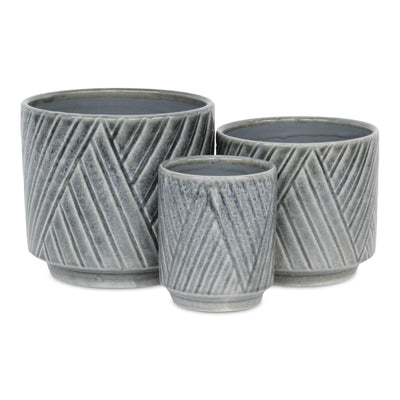 5919GR - Parlora Diagonal Gray Pot