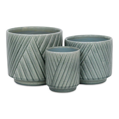 5919GRN - Parlora Diagonal Green Pot