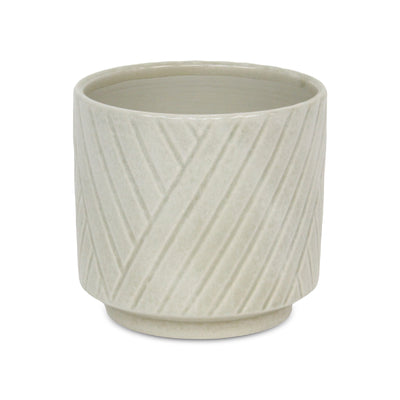 5919WT - Parlora Diagonal White Pot