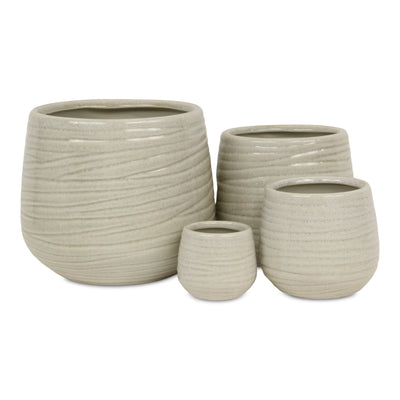 5924WT - Fairloam Wavey White Pot