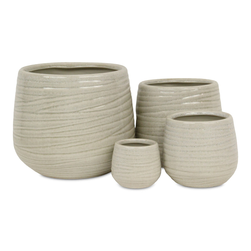 5924WT - Fairloam Wavey White Pot