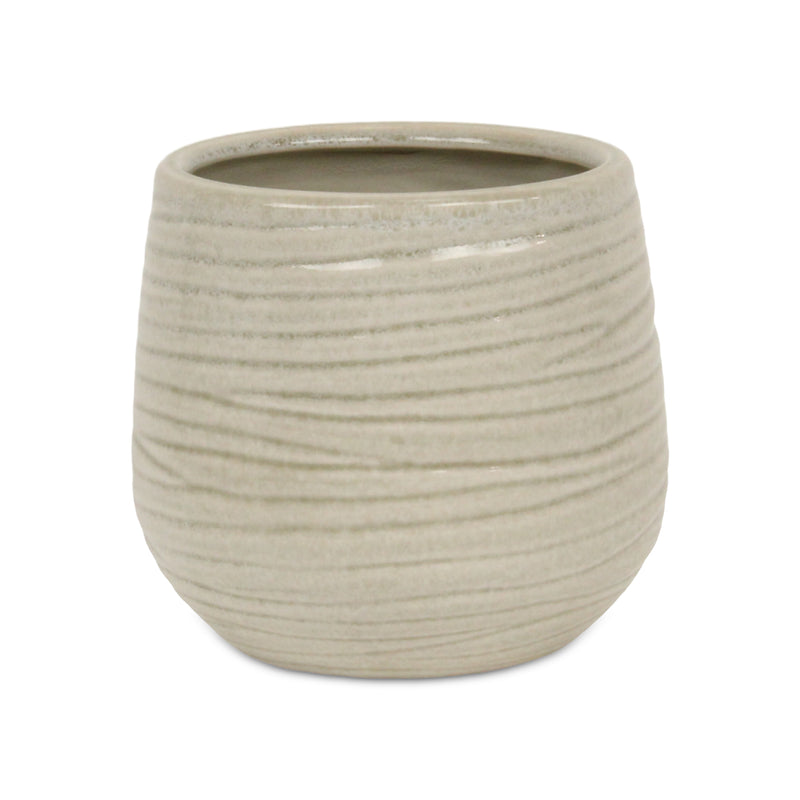 5924WT - Fairloam Wavey White Pot