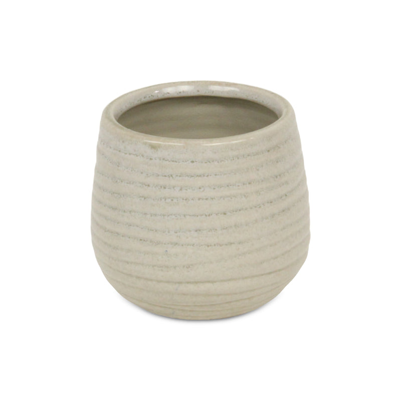 5924WT - Fairloam Wavey White Pot