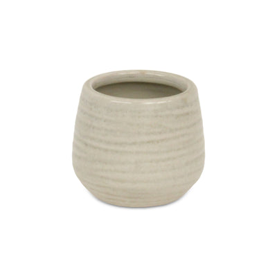 5924WT - Fairloam Wavey White Pot