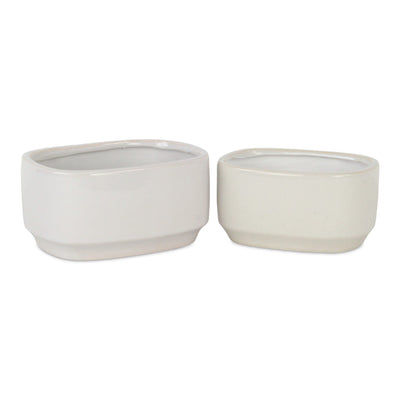 5934WT - Elegora Rectangular Off-White Pot