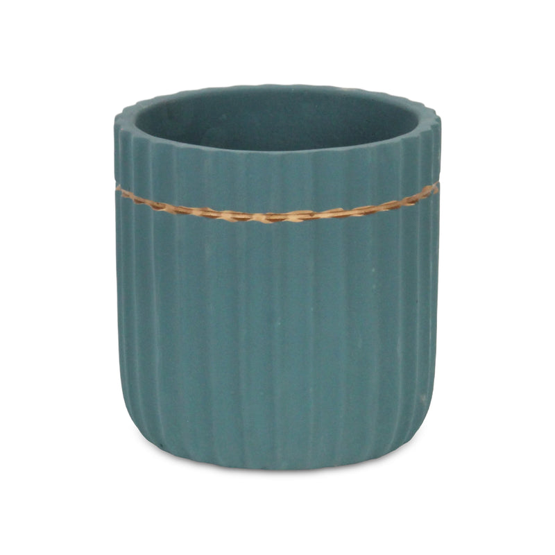 5936BL - Aurine Round Blue Pot