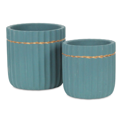 5936BL - Aurine Round Blue Pot