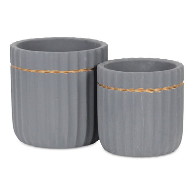 5936GR - Aurine Round Gray Pot