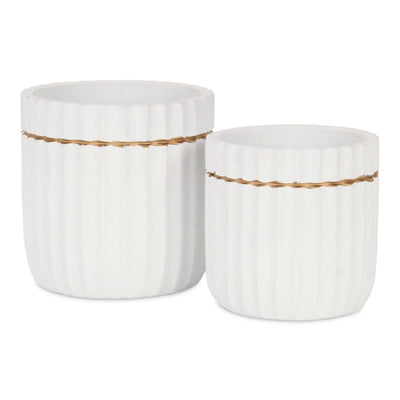 5936WT - Aurine Round White Pot