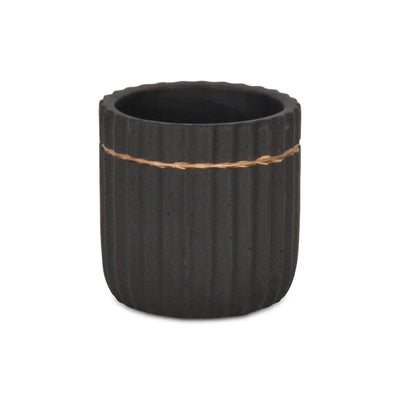 5936BK - Aurine Round Black Pot