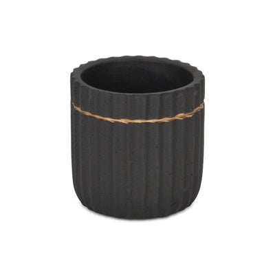 5936BK - Aurine Round Black Pot