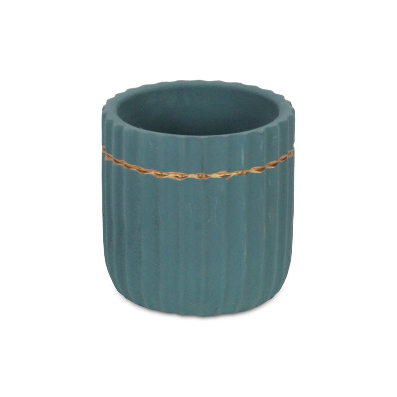5936BL - Aurine Round Blue Pot