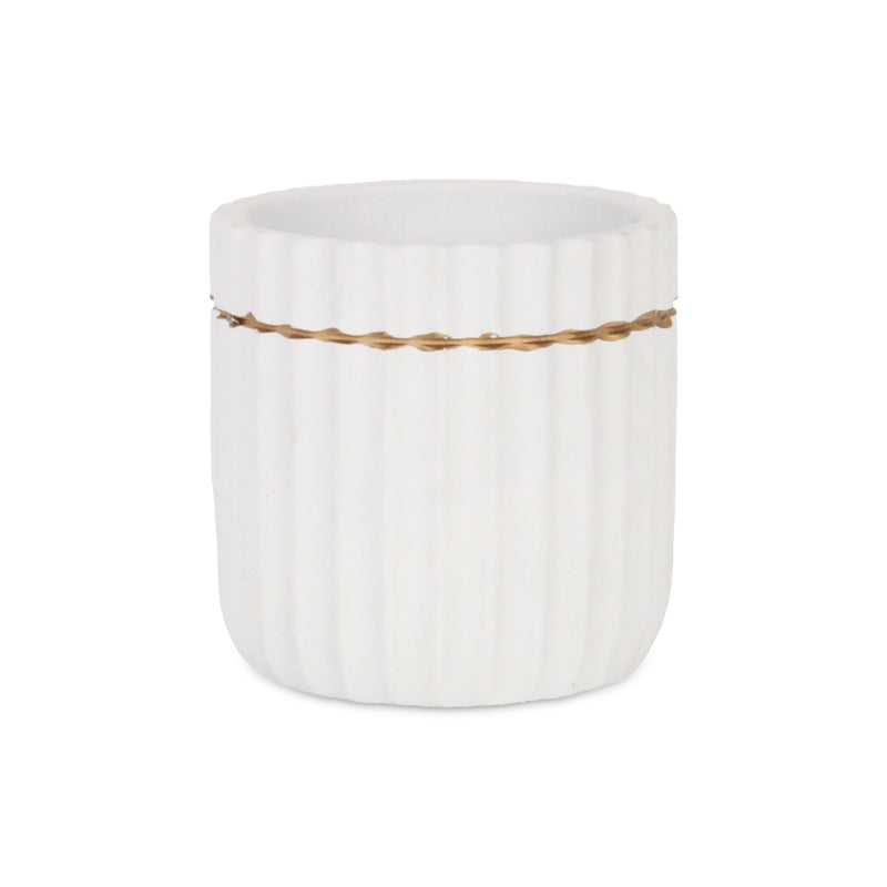 5936WT - Aurine Round White Pot