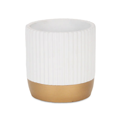 5937WT - Aurone Round White Pot