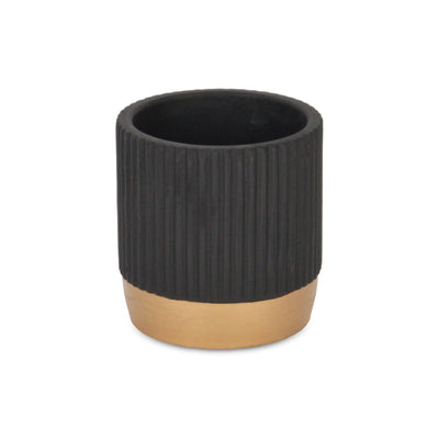 5937BK - Aurone Round Black Pot