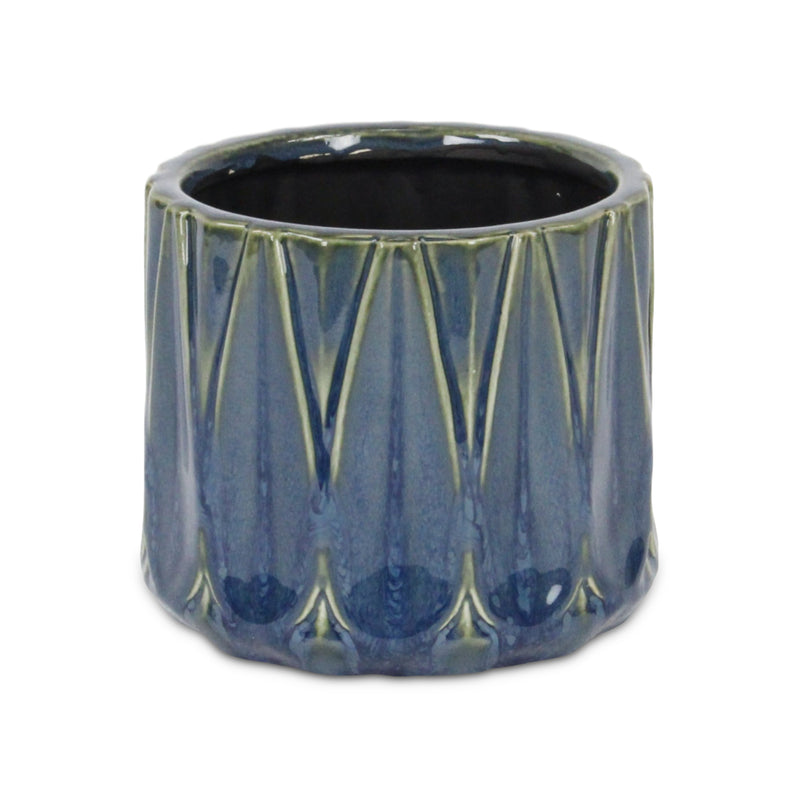 5943 - Tasselea Round Blue Pot