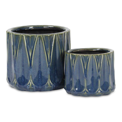 5943 - Tasselea Round Blue Pot