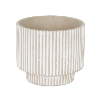 5947 - Triani Round Lined Gray Pot