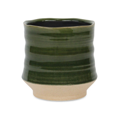 5948GR - Perlacea Curved Round Green Pot