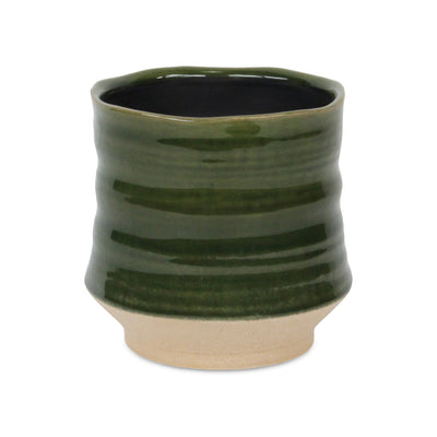 5948GR - Perlacea Curved Round Green Pot