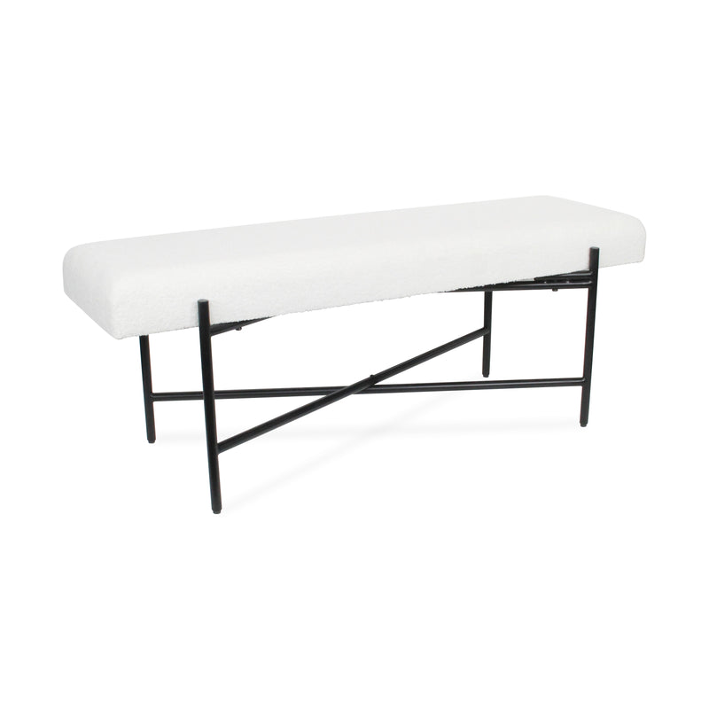 5967 - Tingri White Cushion Bench