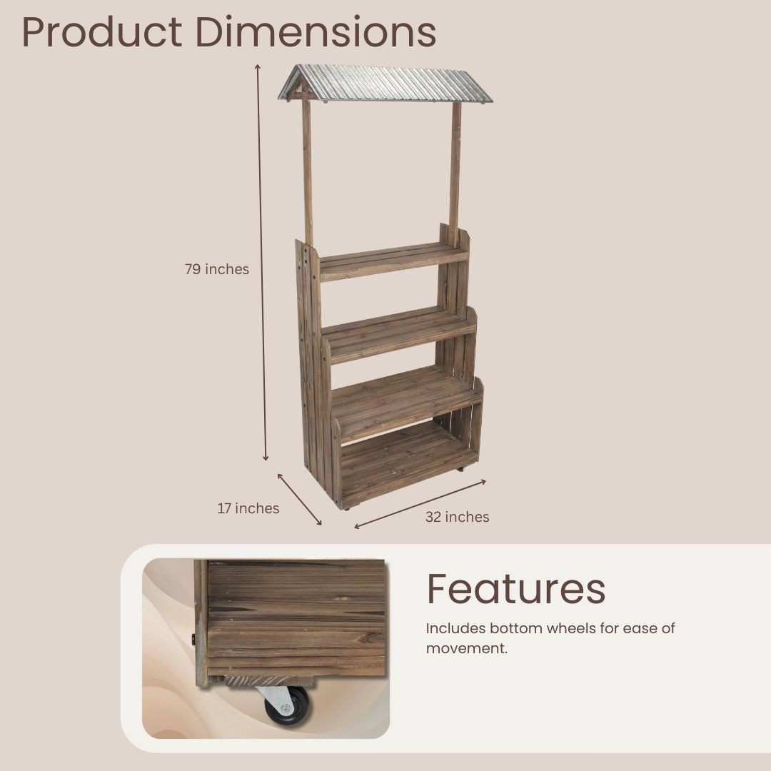 5973 - Adeline Display Stand with Galvanized Roof