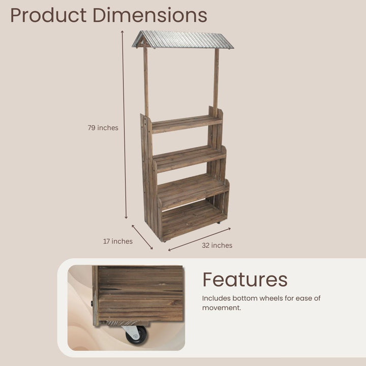 5973 - Adeline Display Stand with Galvanized Roof