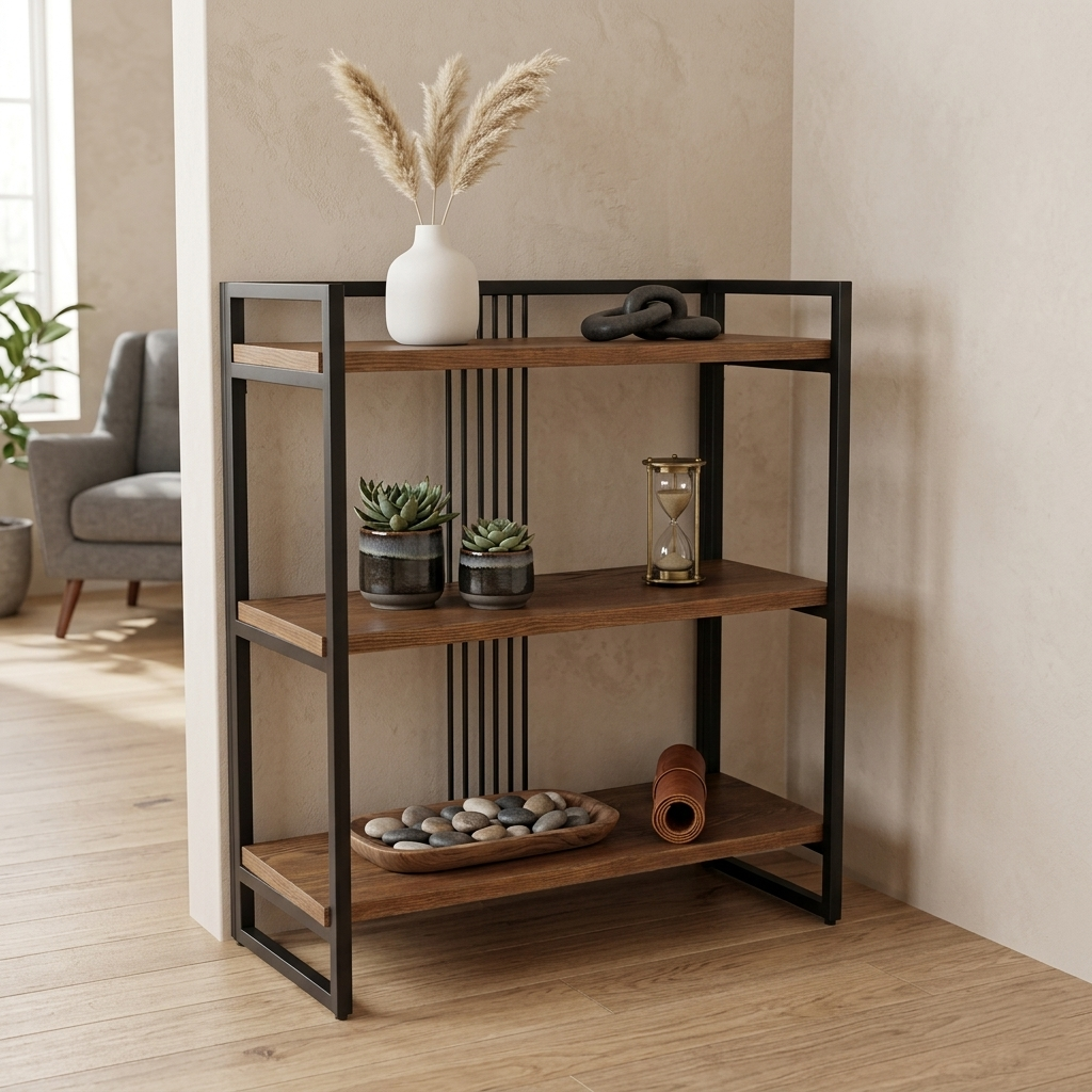 5975 - Lauxel Metal Wood Shelf