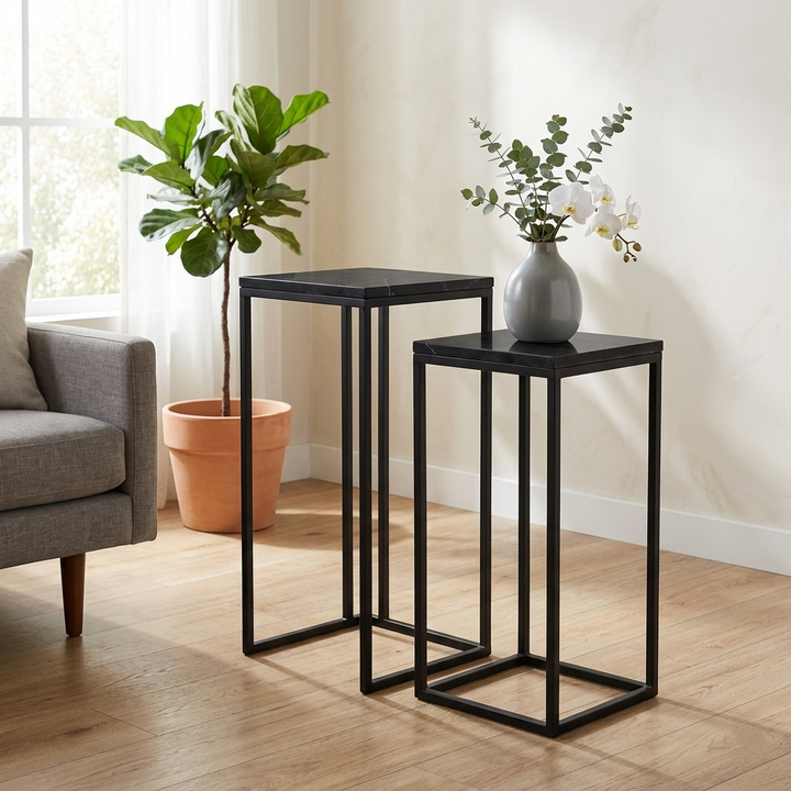 6025-2 - Sarraseau Marble Side Tables