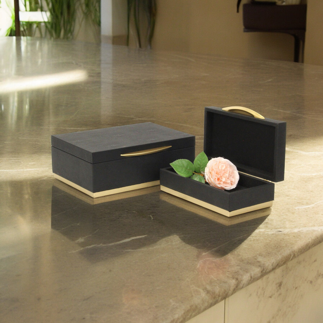 6054-2 - Zynova Rectangle Shagreen Boxes