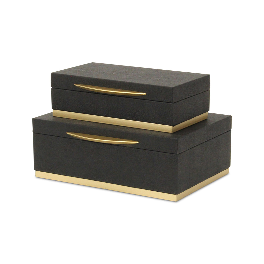 6054-2 - Zynova Rectangle Shagreen Boxes