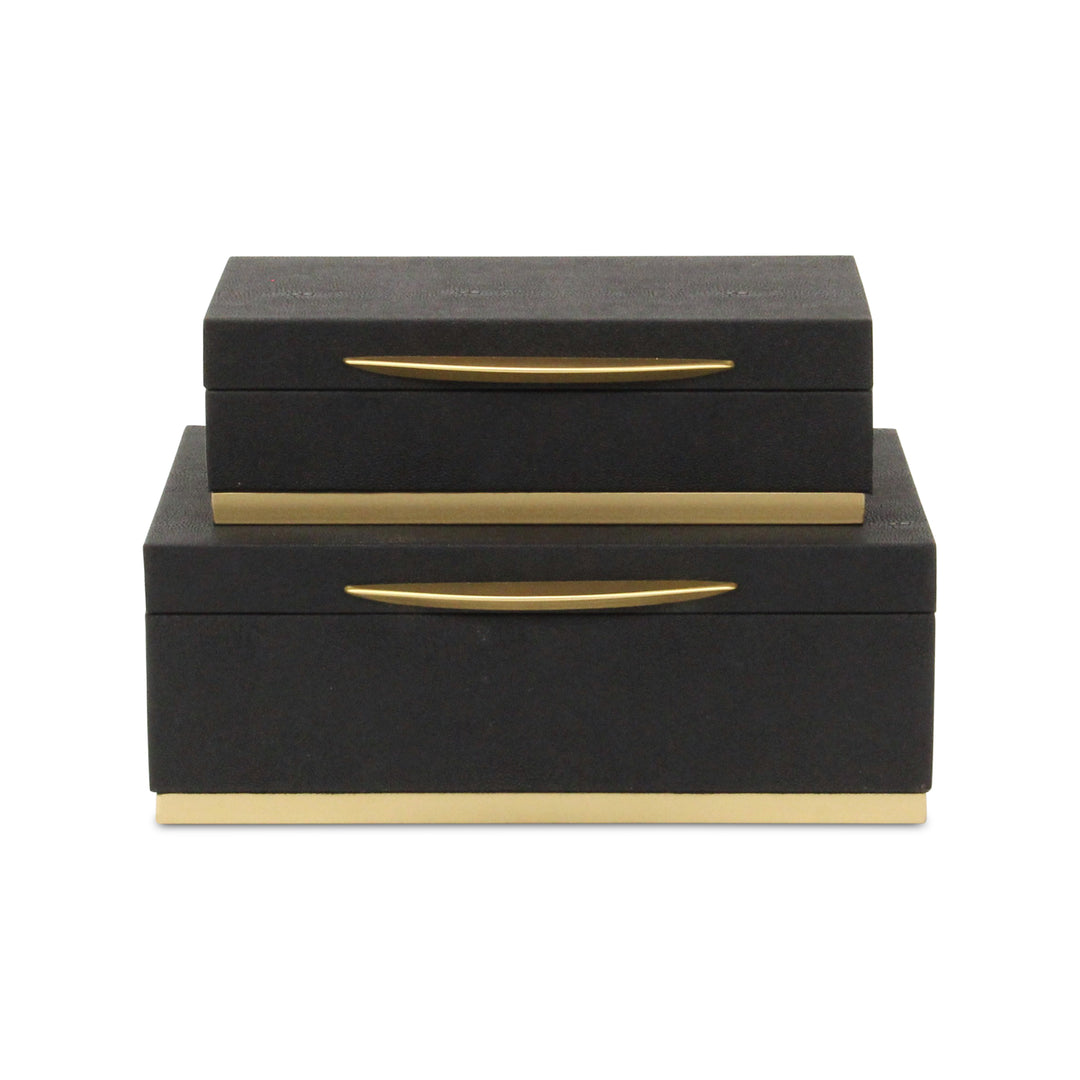 6054-2 - Zynova Rectangle Shagreen Boxes