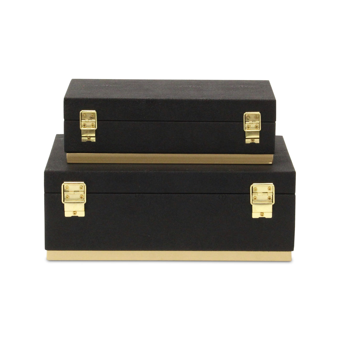 6054-2 - Zynova Rectangle Shagreen Boxes