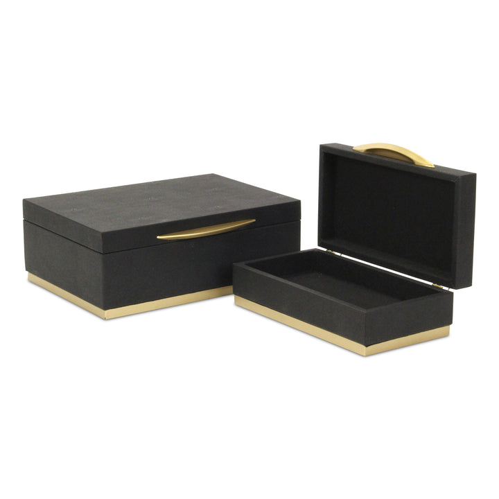 6054-2 - Zynova Rectangle Shagreen Boxes