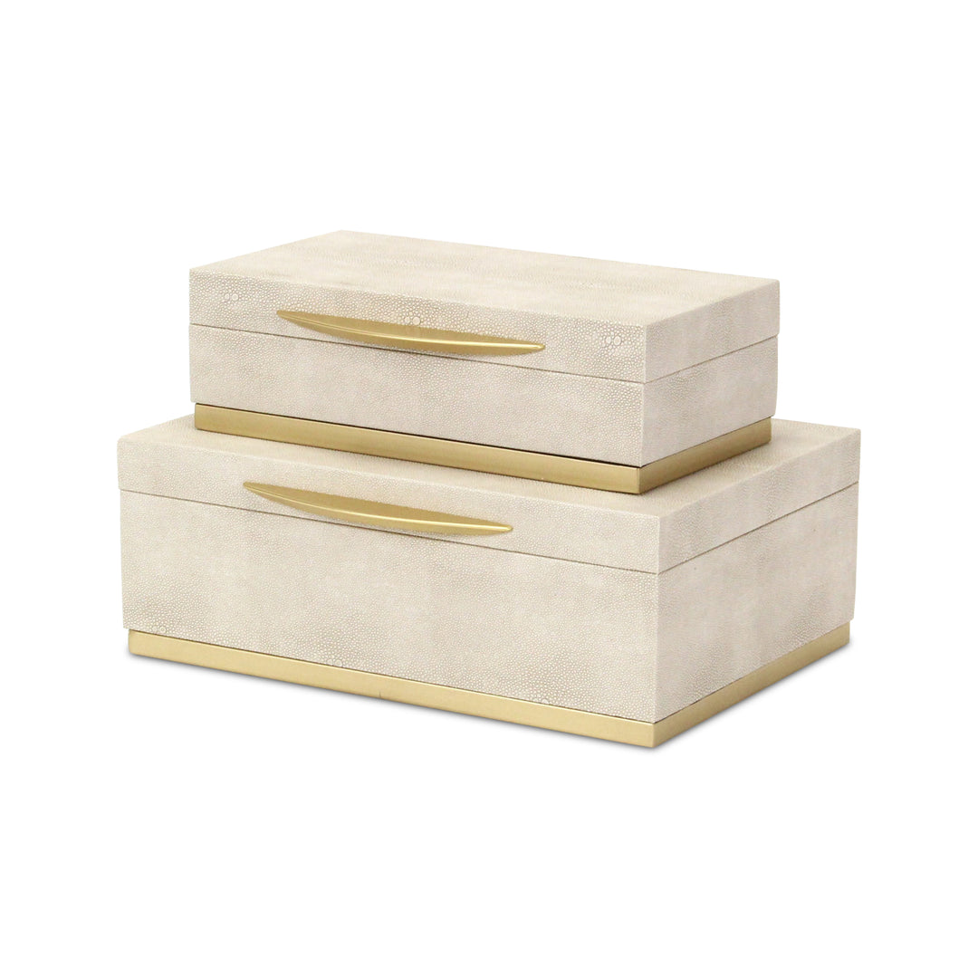 6054-2 - Zynova Rectangle Shagreen Boxes