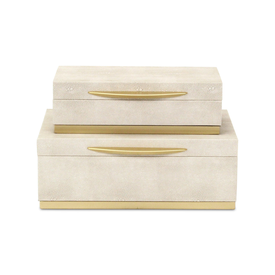6054-2 - Zynova Rectangle Shagreen Boxes