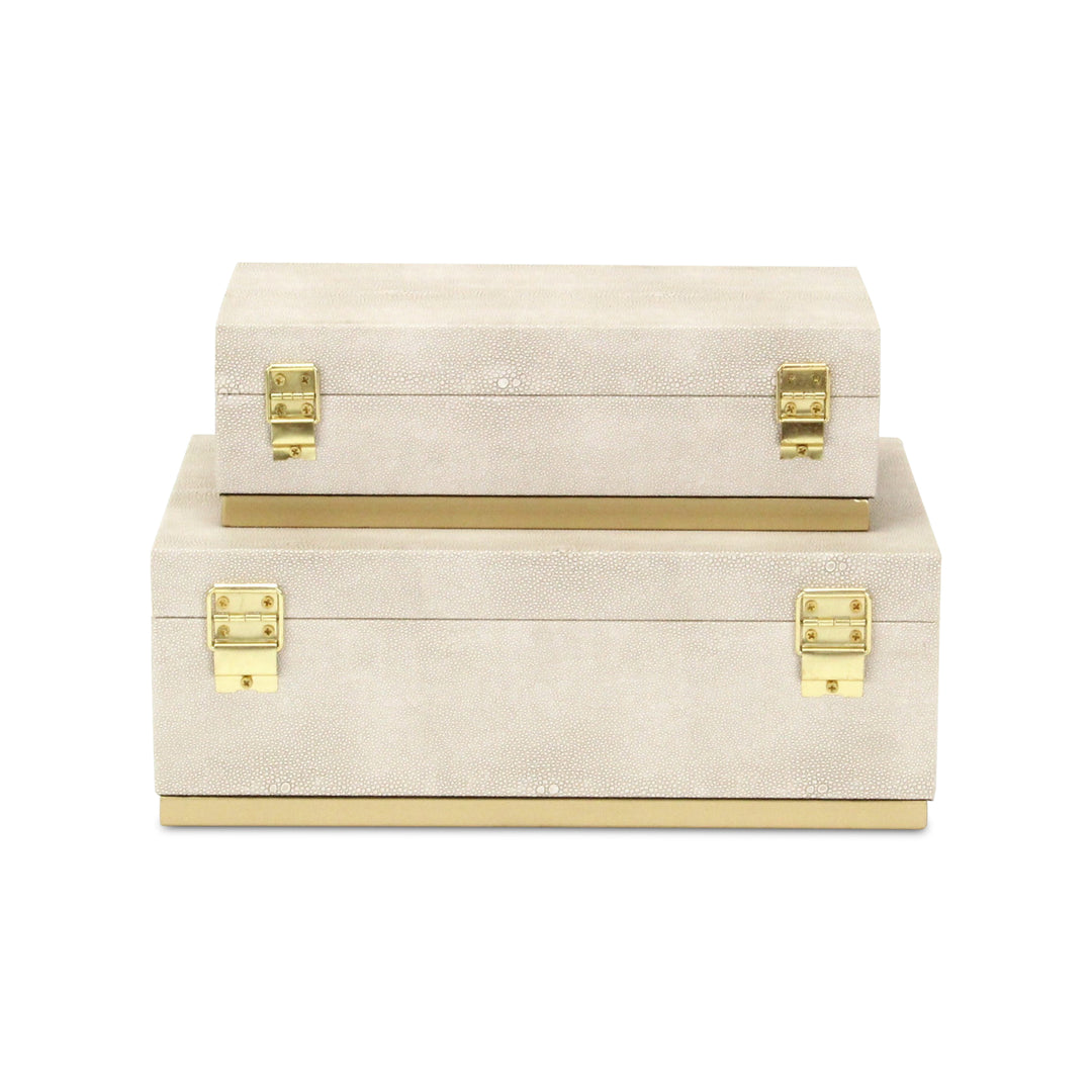 6054-2 - Zynova Rectangle Shagreen Boxes