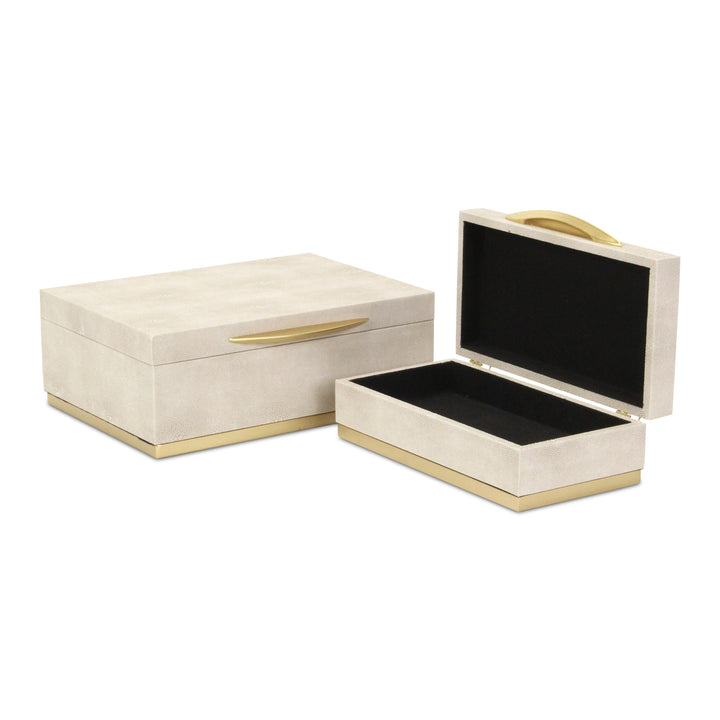 6054-2 - Zynova Rectangle Shagreen Boxes