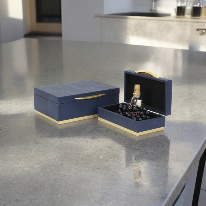 6054-2 - Zynova Rectangle Shagreen Boxes