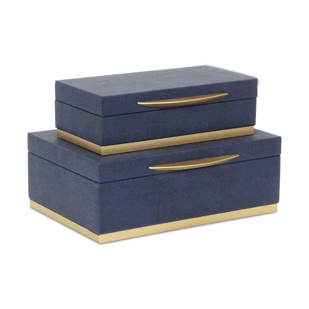 6054-2 - Zynova Rectangle Shagreen Boxes
