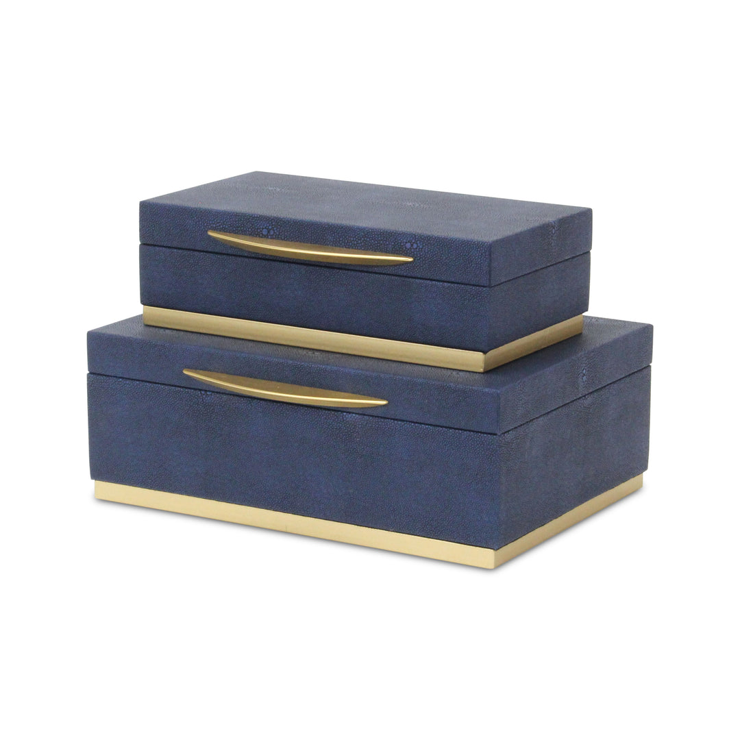 6054-2 - Zynova Rectangle Shagreen Boxes