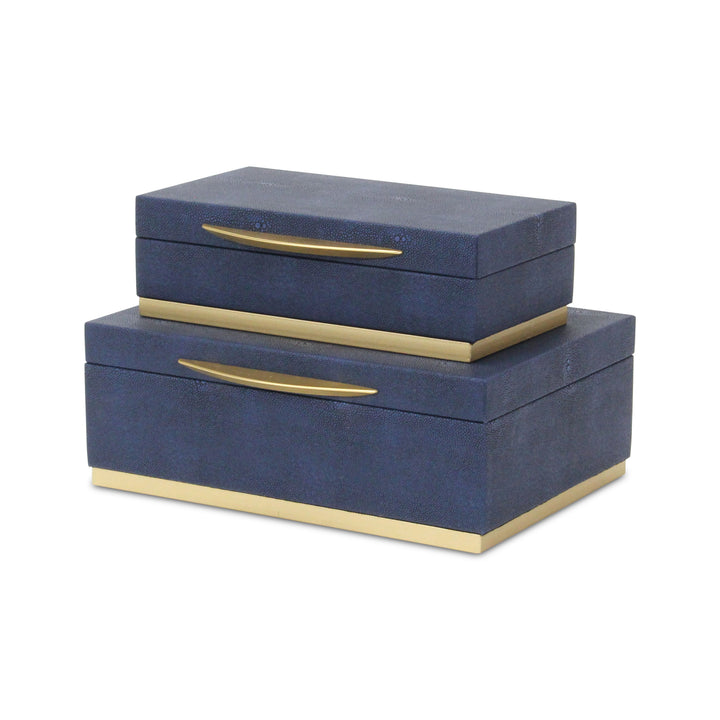 6054-2 - Zynova Rectangle Shagreen Boxes
