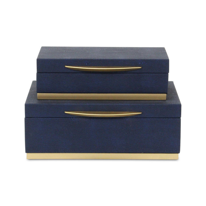 6054-2 - Zynova Rectangle Shagreen Boxes
